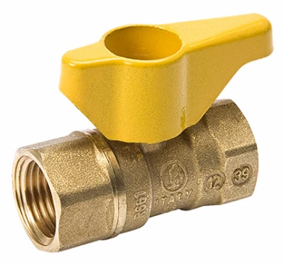 Gas Ball Valve, Brass, 1/2 In.