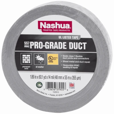 HVAC Duct Tape, Silver, 1.89-In. x 60-Yds.