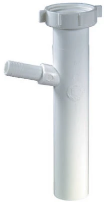 Dishwasher Branch Baffled Tailpiece, 1-1/2" O.d. White Plastic