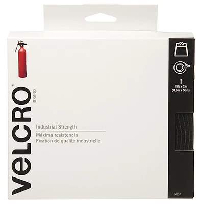 Sticky Back Fastener Tape, Industrial Strength, Black, 2 In. x 15 Ft.