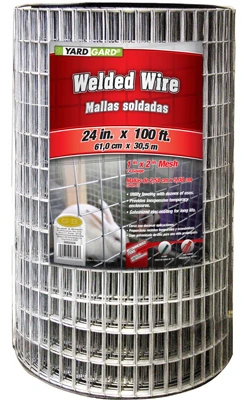 Galvanized Welded Wire Fence, 2 x 1-In. Mesh, 24-In. x 100-Ft.