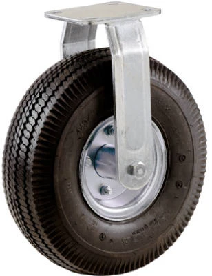 Rigid Caster, Pneumatic Wheel, 8 In.