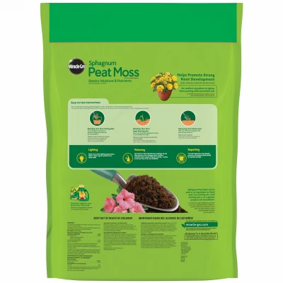 Sphagnum Peat Moss, 8 Quart Bag for Soil Amendment and Gardening