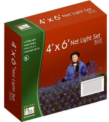 Christmas Net Light Set Blue 150 Count 4 by 6 Feet
