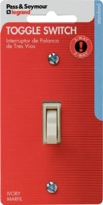 Pass and Seymour 15 Amp Ivory 3-Way Toggle Grounding Light Switch