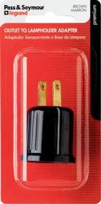 Pass & Seymour Outlet to Lamp Holder Adapter, 15-Amp, 125-Volt, 660-Watt