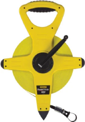 Powerwinder Tape Measure, 3:1 Gear Ratio, Fiberglass, 300 Ft.