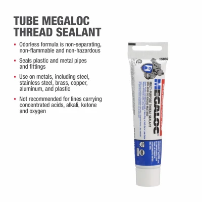Hercules Megaloc Thread Sealant, 1.1 Ounce Tube, High Performance Pipe Thread Sealant