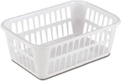 Storage Basket, White Plastic, 11-1/4 x 8 x 4-1/4-In.