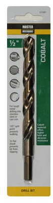 1/2 Inch by 6 Inch Cobalt High-Speed Steel Drill Bit for Metal Drilling
