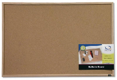 Cork Bulletin Board with Oak Frame, 23 x 35 In.