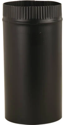 Stove Pipe, Black, 24 Gauge, 6 x 48 In.