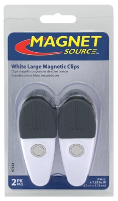 Magnetic Clips, Large, White, 2-Pk.