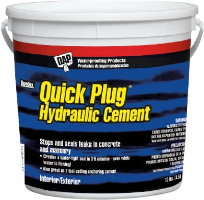 Quick Plug Hydraulic Cement, 10-Lb.