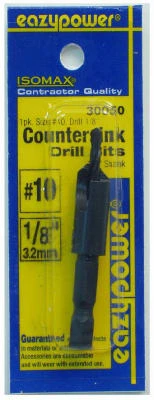 Number 10 Screw Countersink Drill Bit with 1/4 Inch Shank and 1/8 Inch Cutting Diameter