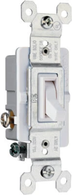 Pass & Seymour 15A White 3-Way Toggle Switch