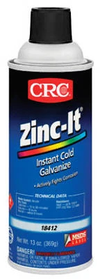 Zinc-It Cold Galvanized Coating Spray, 13 Ounce Aerosol Can, Rust Protection