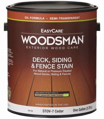 Woodsman Deck & Siding Stain, Oil Base, Semi-Transparent Cedar, 1 Gallon