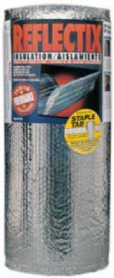 Reflective Insulation, Double Bubble Foil, Staple Tab, 16-In. x 25-Ft.