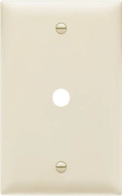 Pass & Seymour Wall Plate, 1-Gang, Telephone Hole, Light Almond Nylon