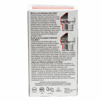 Sure Vent Air Admittance Valve, PVC Pipe