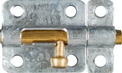 Door Barrel Bolt, Galvanized, 2-1/2 In.