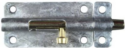 Door Barrel Bolt, Galvanized, 4 In.
