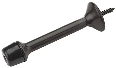 Doorstop, Wall-Mount, Rigid, Heavy-Duty, Oil-Rubbed Bronze, 3 In.