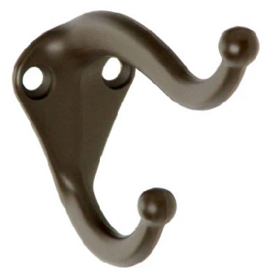 Hat & Coat Hook With Ball Tip, Die-Cast Zinc With Oil-Rubbed Bronze