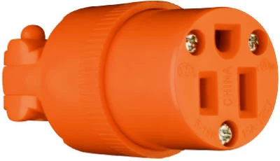 Pass & Seymour Residential Heavy-Duty Vinyl Construction Connector, Orange, 2-Pole, 3 Wire, 15-Amp., 125-Volt