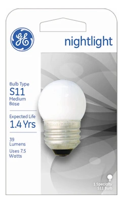 Night Light Bulb, White, 7.5 Watt