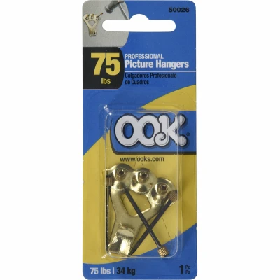 Pro-Series Picture Hangers, 75-Lb. Load, Single