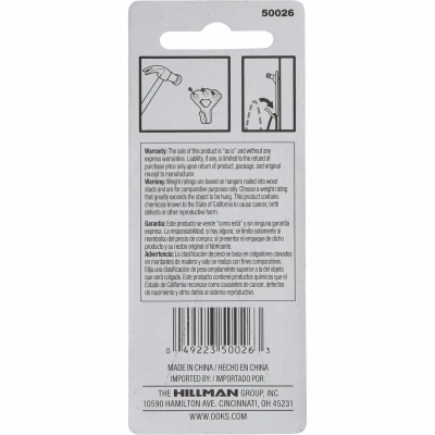 Pro-Series Picture Hangers, 75-Lb. Load, Single