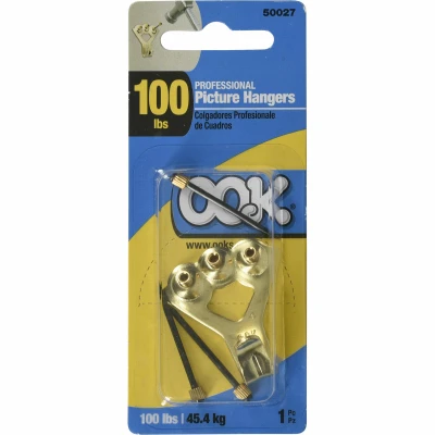 Pro-Series Picture Hangers, 100-Lb. Load, Single