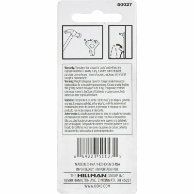 Pro-Series Picture Hangers, 100-Lb. Load, Single