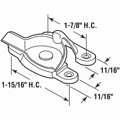 Double Hung Window Sash Lock, Bright Brass Diecast Zinc, 1-15/16 In.