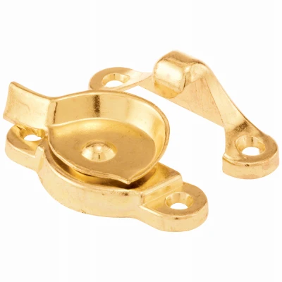 Double Hung Window Sash Lock, Bright Brass Diecast Zinc, 1-15/16 In.