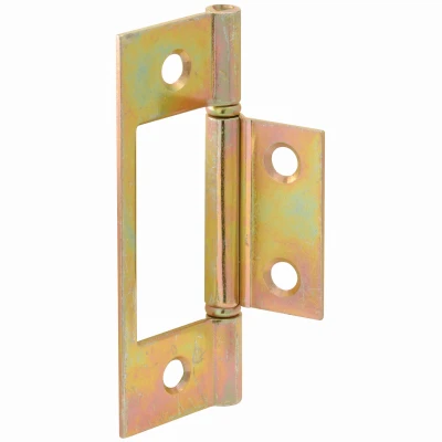 Bi-Fold Door Hinges, Non-Mortise Style, Brass Plated, 2-Pk.