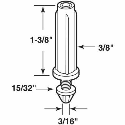 Adjustable Bi-Fold Door Steel Bottom Pivot, 3/8 In., 2-Pk.