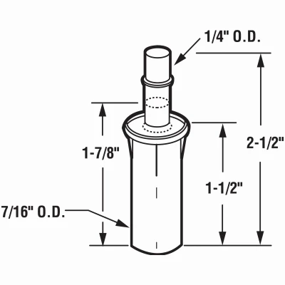 Top Pivot with Spring-Loaded Metal Pin for Cox Doors, 7/16 In., 2-Pk.
