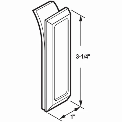 Medicine Cabinet Pull, Clear Acrylic, Self-Adhesive, 3-1/4 In., 2-Pk.
