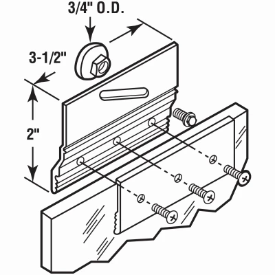 Frameless Shower Door Top Bracket Roller Assembly, 3/4 In. Round, 2-Pk.