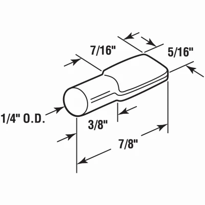 20-Lb. Shelf Support Pegs, Brass-Plated Steel, 3/4 x 1/4 In., 8-Pk.