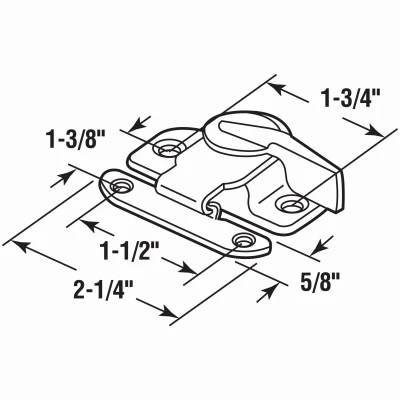 Double Hung Sash Lock with Draw Tight Cam-Action Latch, Bright Brass-Plated Stamped Steel, 1.75 Inch