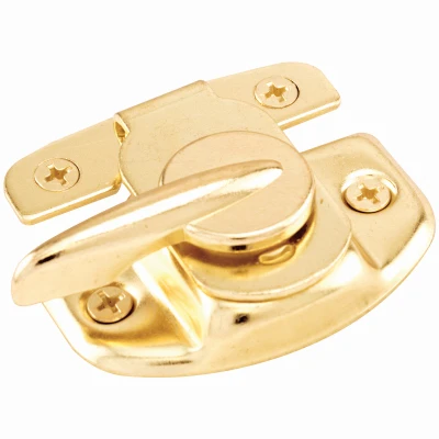 Double Hung Sash Lock with Draw Tight Cam-Action Latch Design, Bright Brass-Plated Stamped Steel, 1-3/4 In.