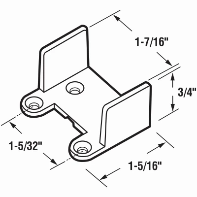 Sliding Closet Door Floor Guide, 1-3/8 In. Doors