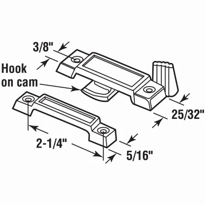 Window Sash Lock, Diecast White Finish