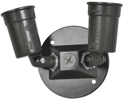 Bronze Weatherproof Double Lampholder With 4" Round Cover And Gasket
