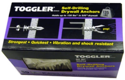 SnapSkru Self-Drilling Drywall Anchors, Without Screw, 3/8-5/8-In., 50-Pk.
