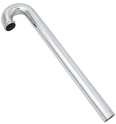Kitchen Floor Drain Tube Chrome-Plated Brass 1.5 Inch Outer Diameter by 19.75 Inch Length